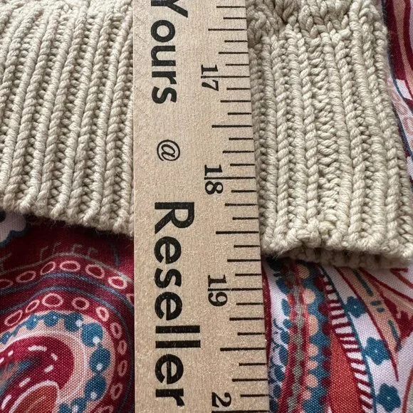 Nautica Beige Cable Knit Cardigan Cotton Blend Womens S Light Academia Preppy - Picture 8 of 8